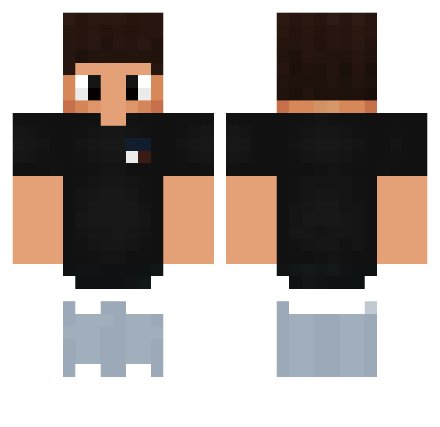 xYair Minecraft skin, front and back view