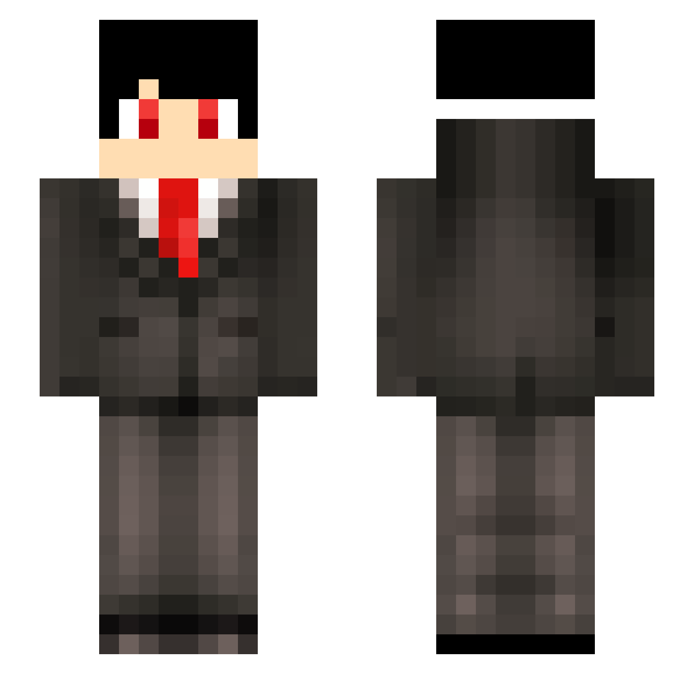 TraeskoTis Minecraft skin, front and back view