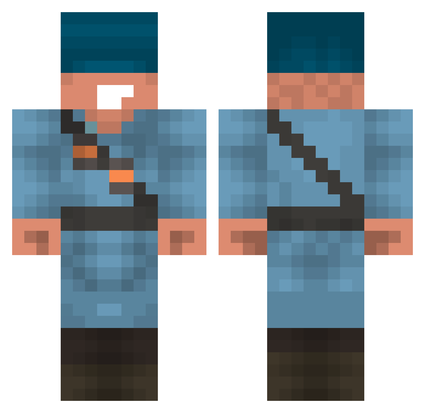 Benn Minecraft skin, front and back view