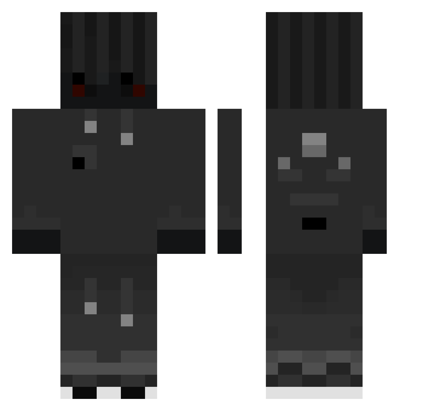 SlowbridgerOnKey Minecraft skin, front and back view