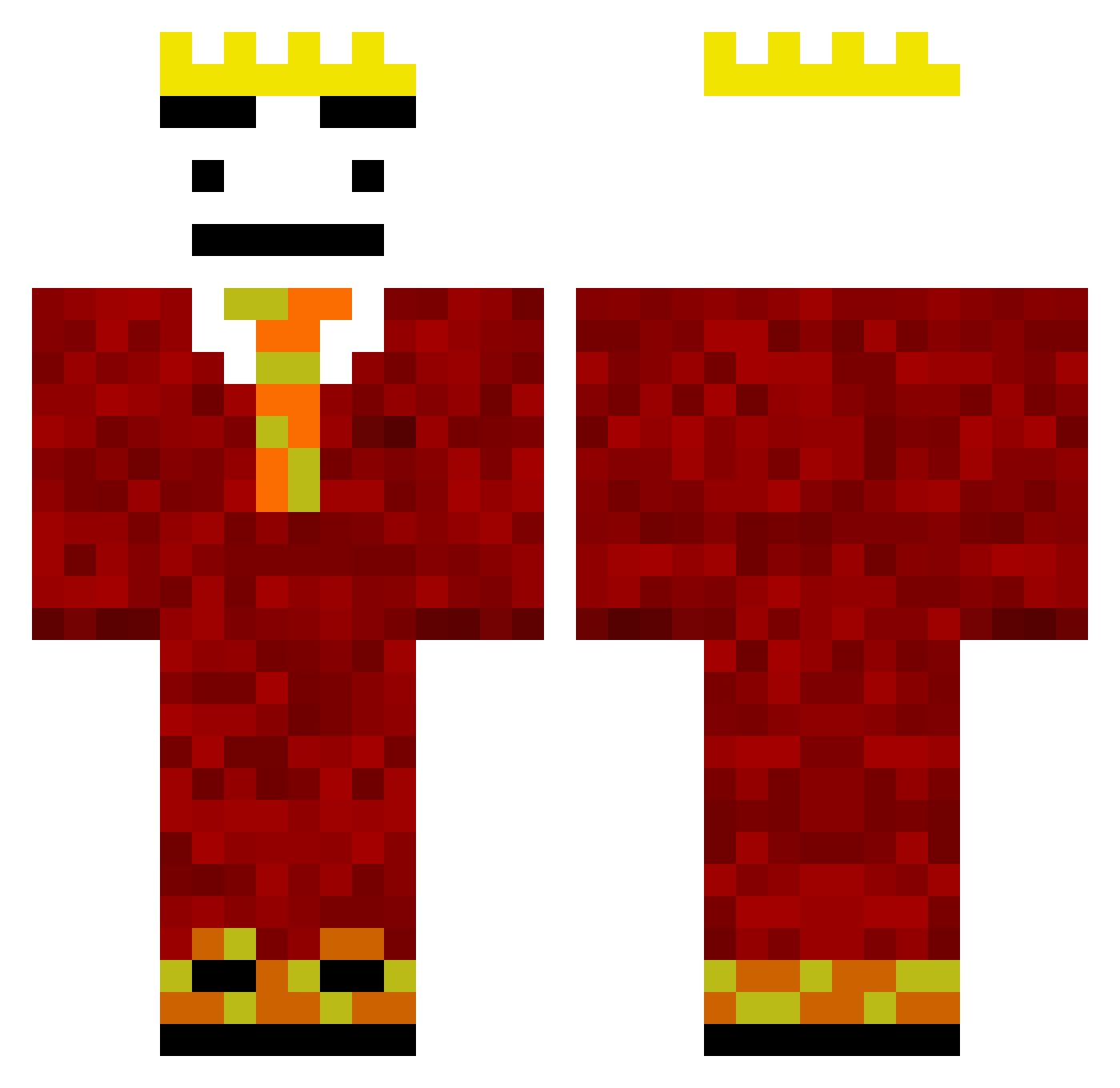 Smalts Minecraft skin, front and back view