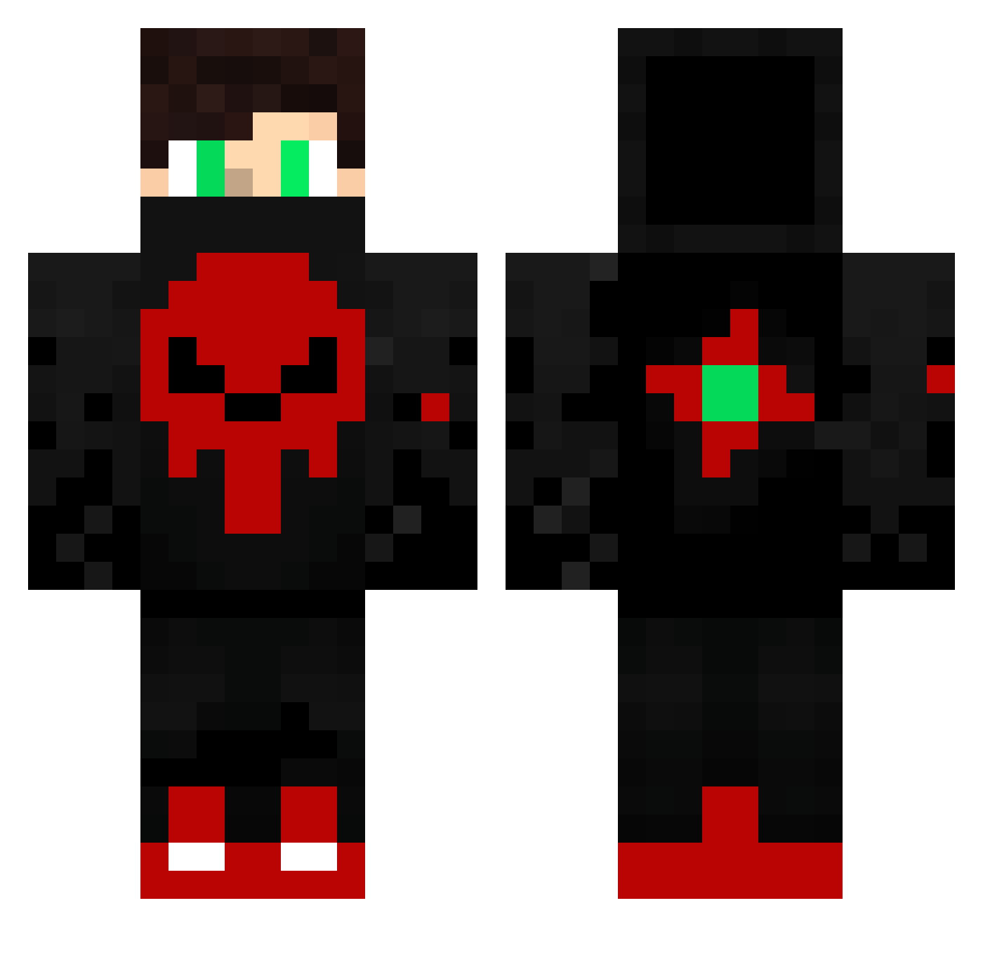 ElyorbekMC Minecraft skin, front and back view