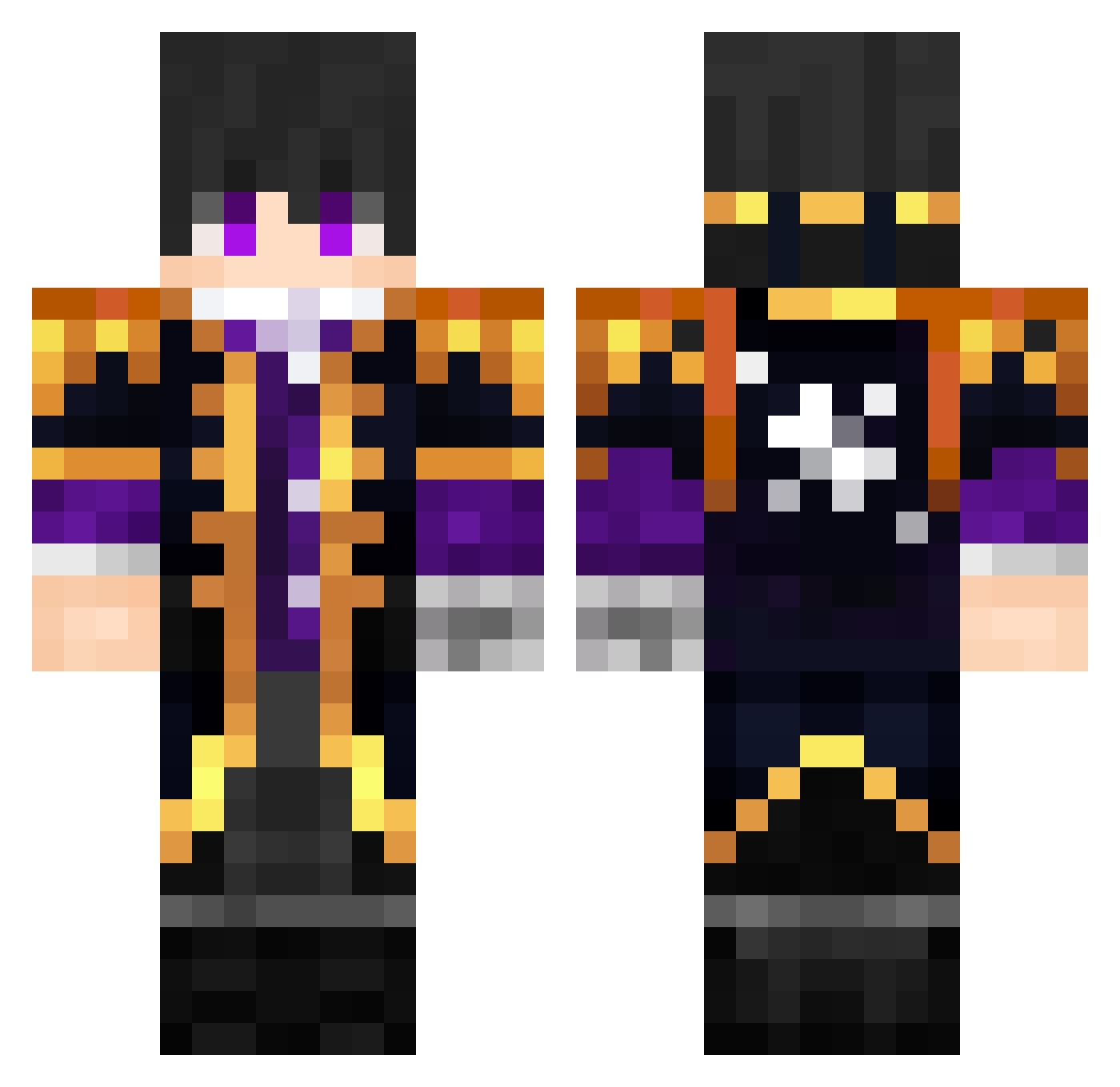 wottee Minecraft skin, front and back view