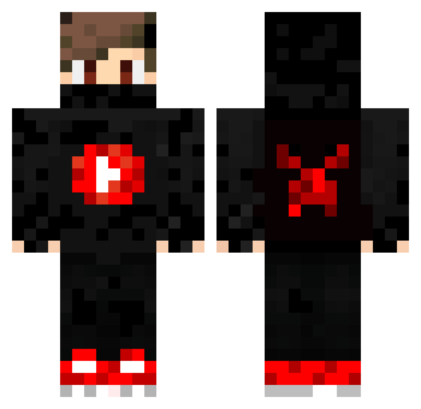 SAVIblood Minecraft skin, front and back view