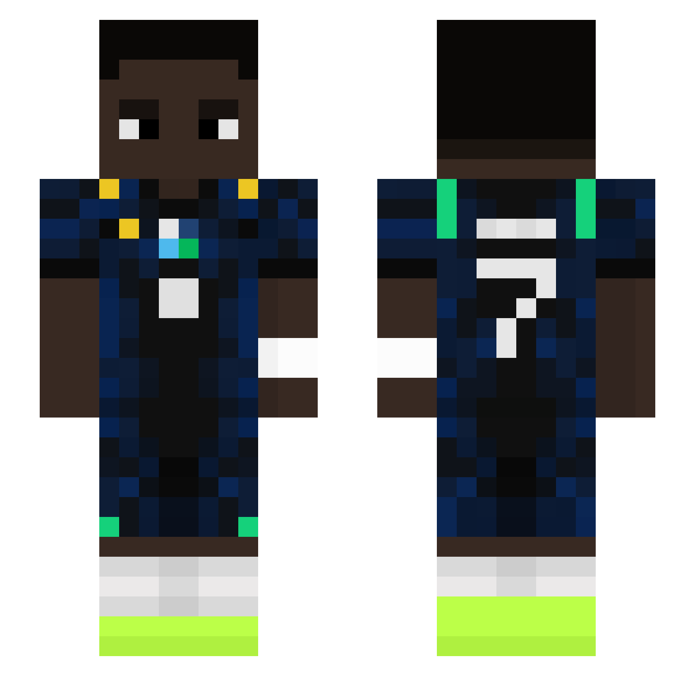 _Kubixer Minecraft skin, front and back view