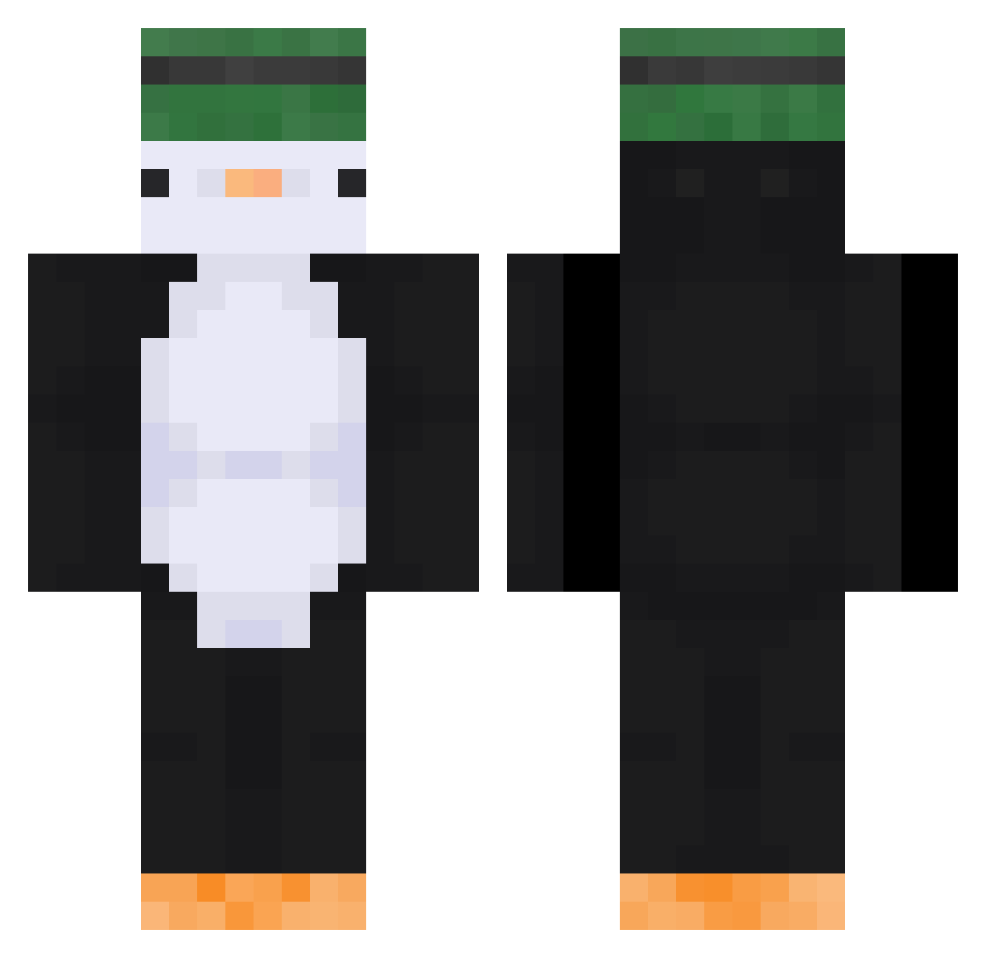 m4came Minecraft skin, front and back view