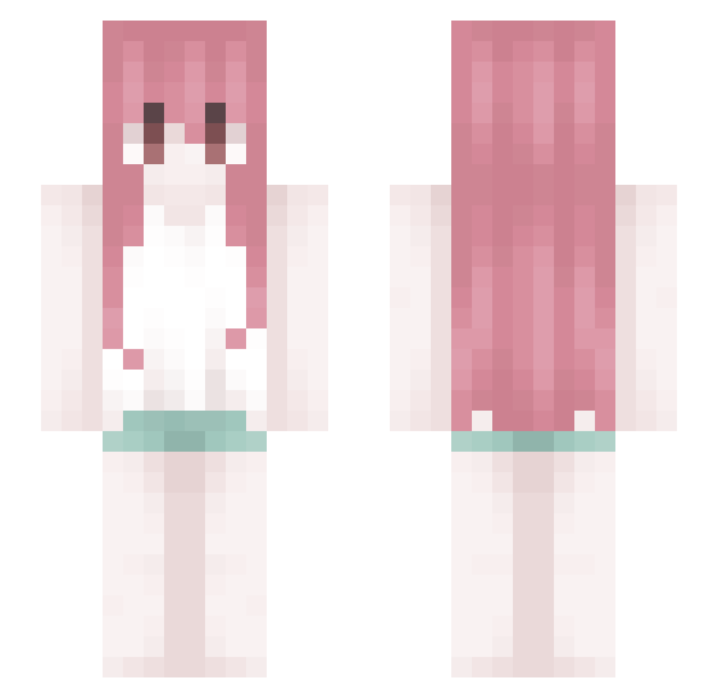 Schizophrenic Minecraft skin, front and back view