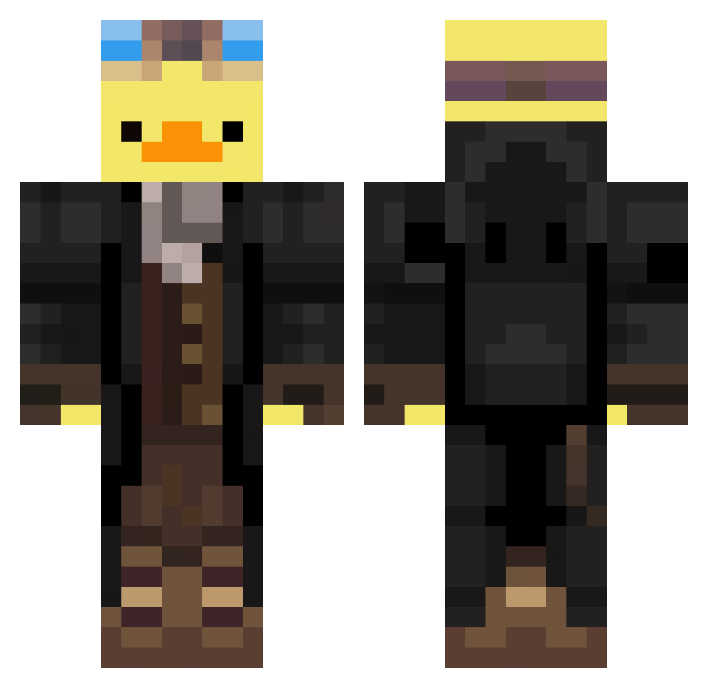 YuluMuN Minecraft skin, front and back view
