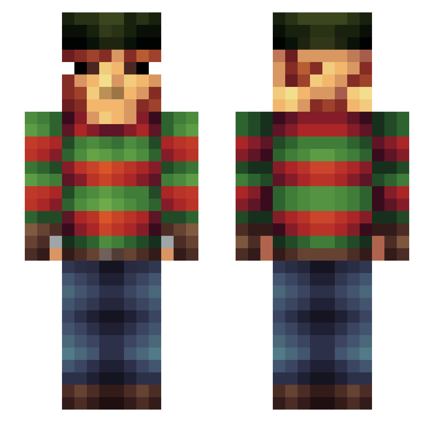 MaDoGeR Minecraft skin, front and back view