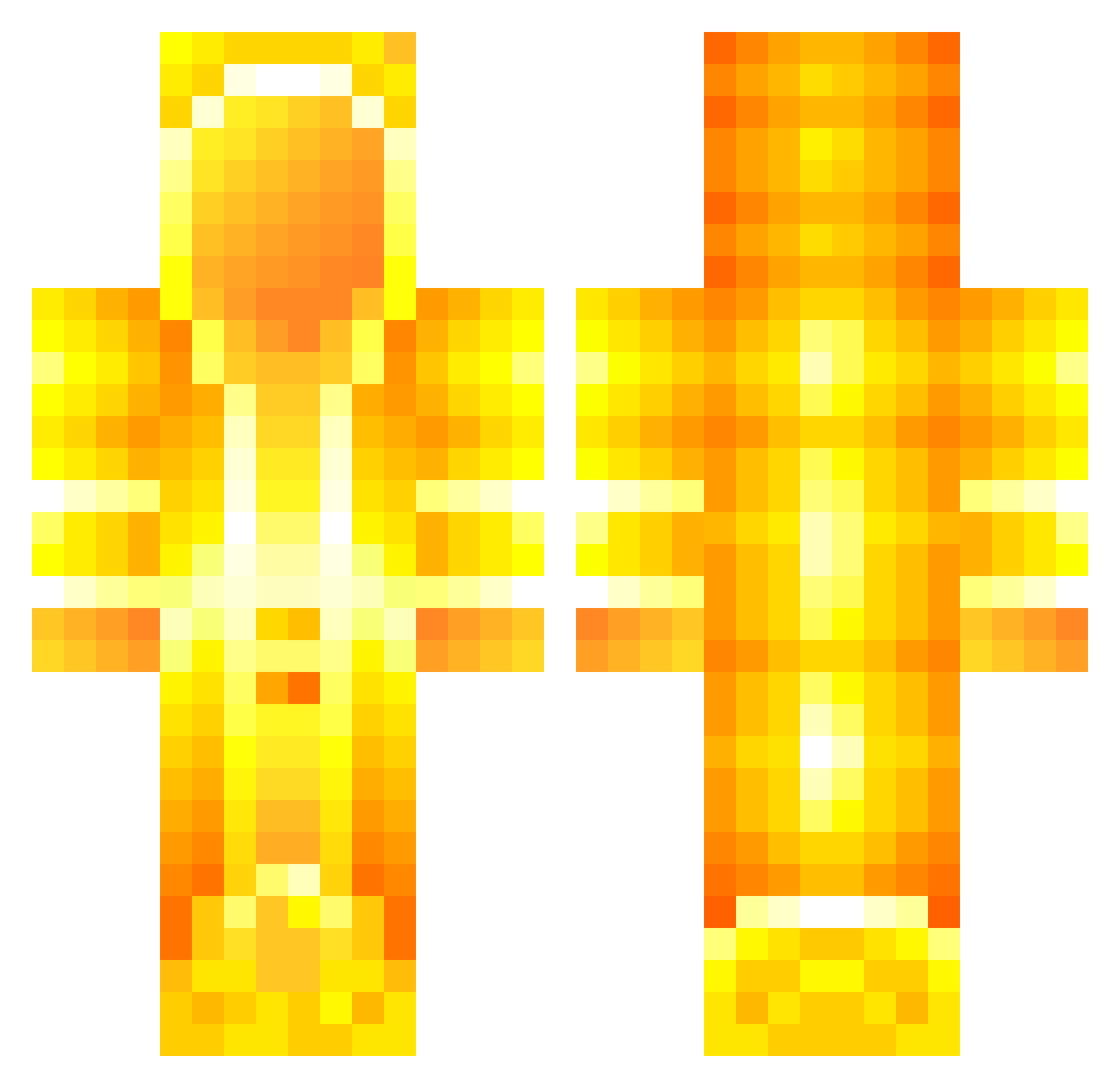 rustybuket Minecraft skin, front and back view