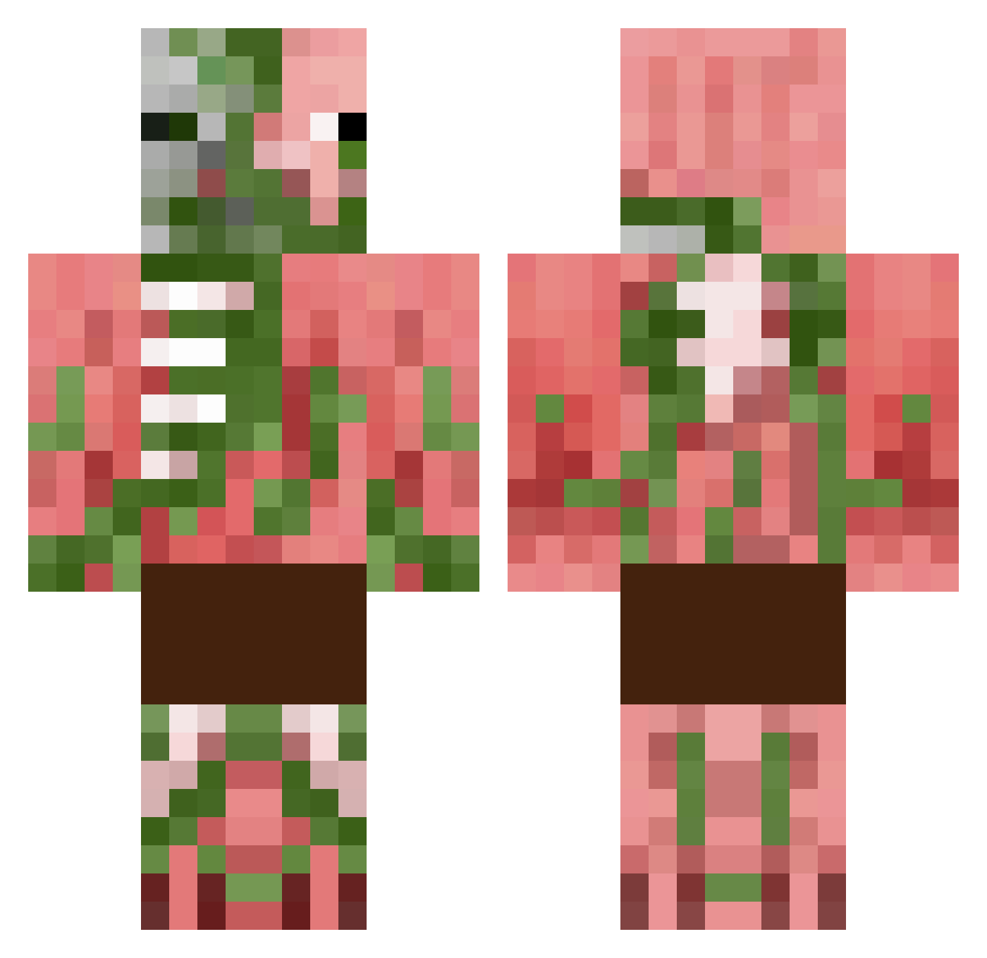 Jeva_ Minecraft skin, front and back view