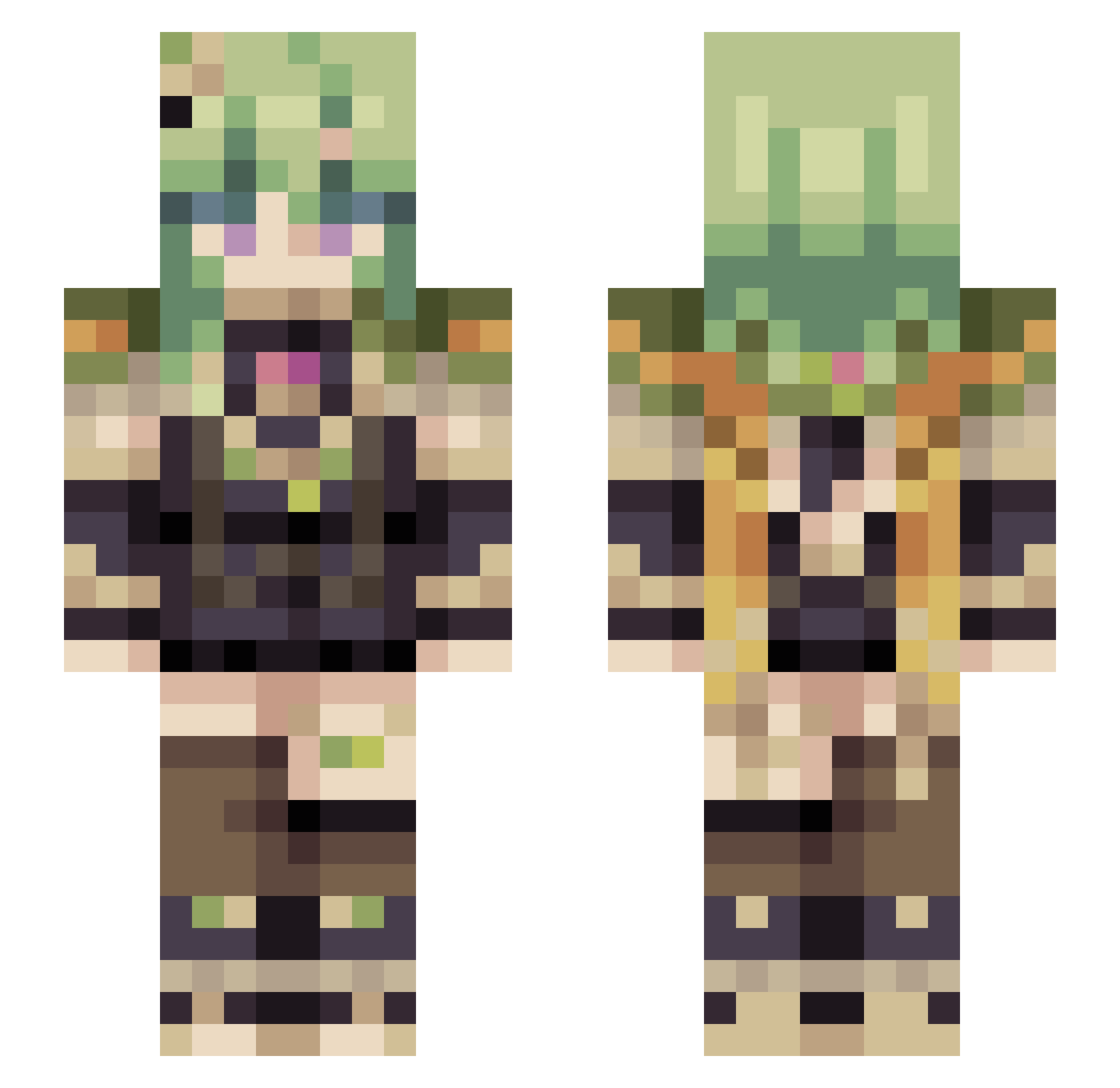 Neekuuu Minecraft skin, front and back view