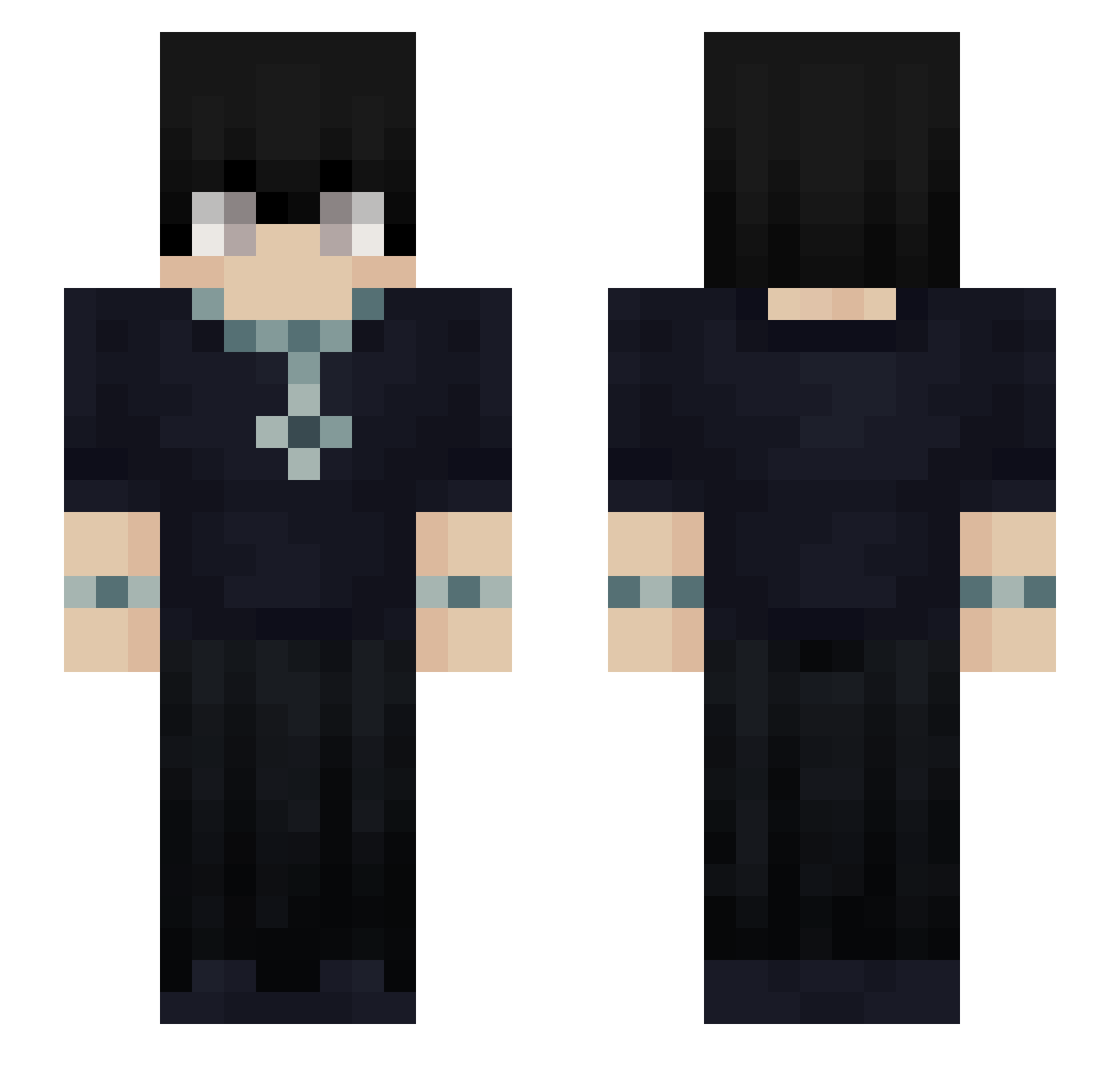 PikoVski Minecraft skin, front and back view