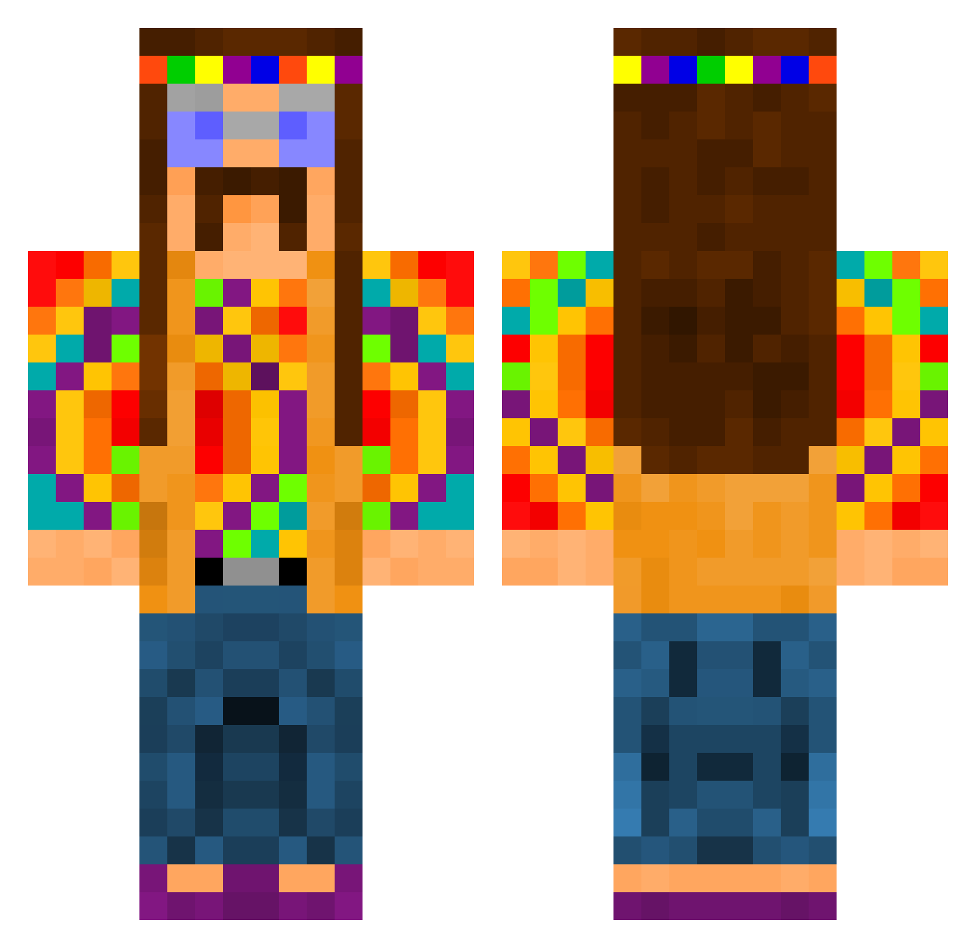 stoups Minecraft skin, front and back view