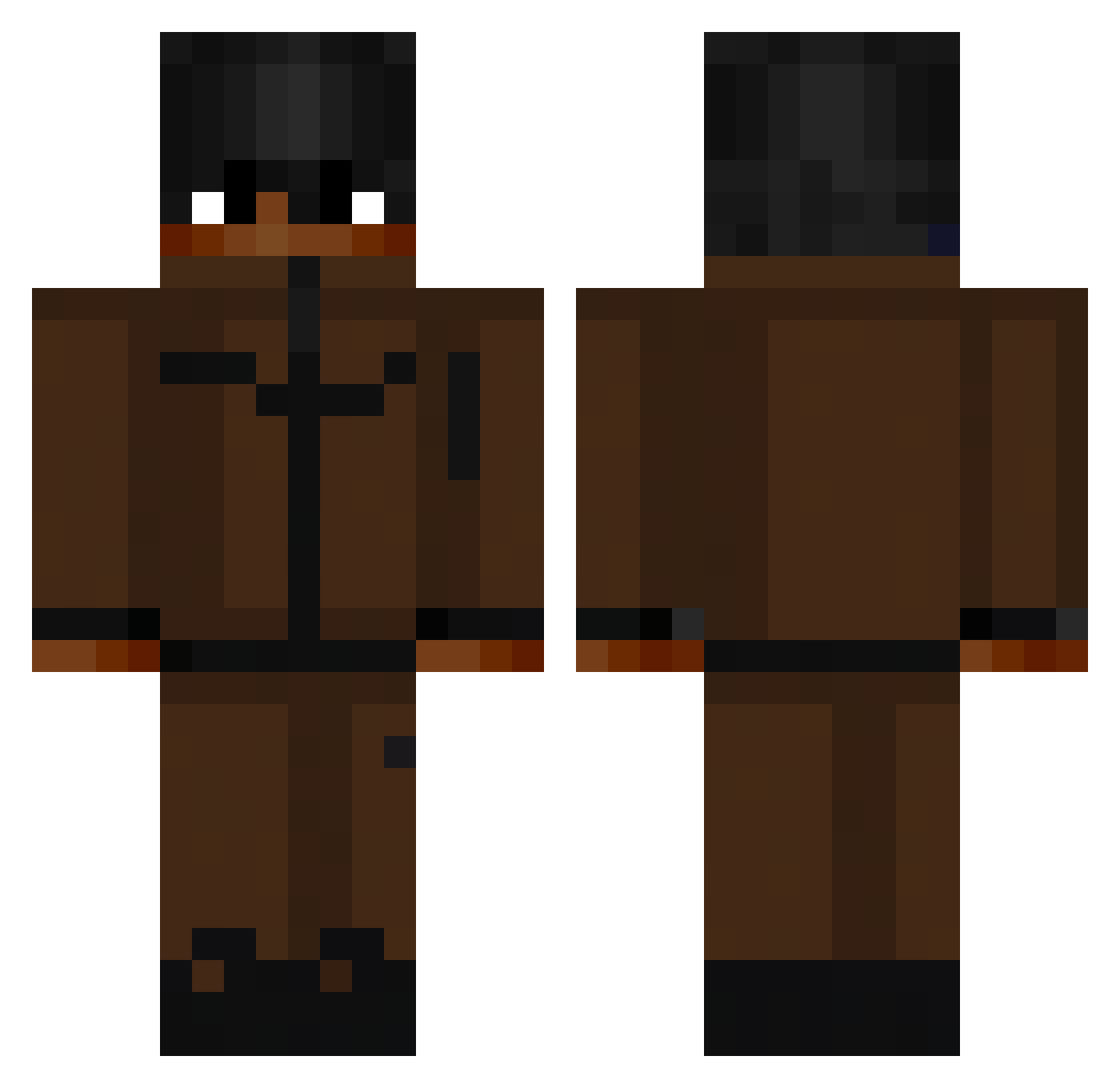 sw6ft Minecraft skin, front and back view