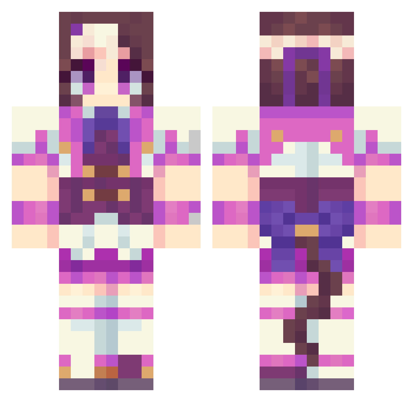 Flitrap Minecraft skin, front and back view