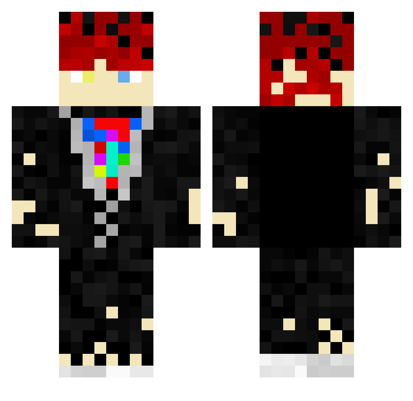 preglas Minecraft skin, front and back view