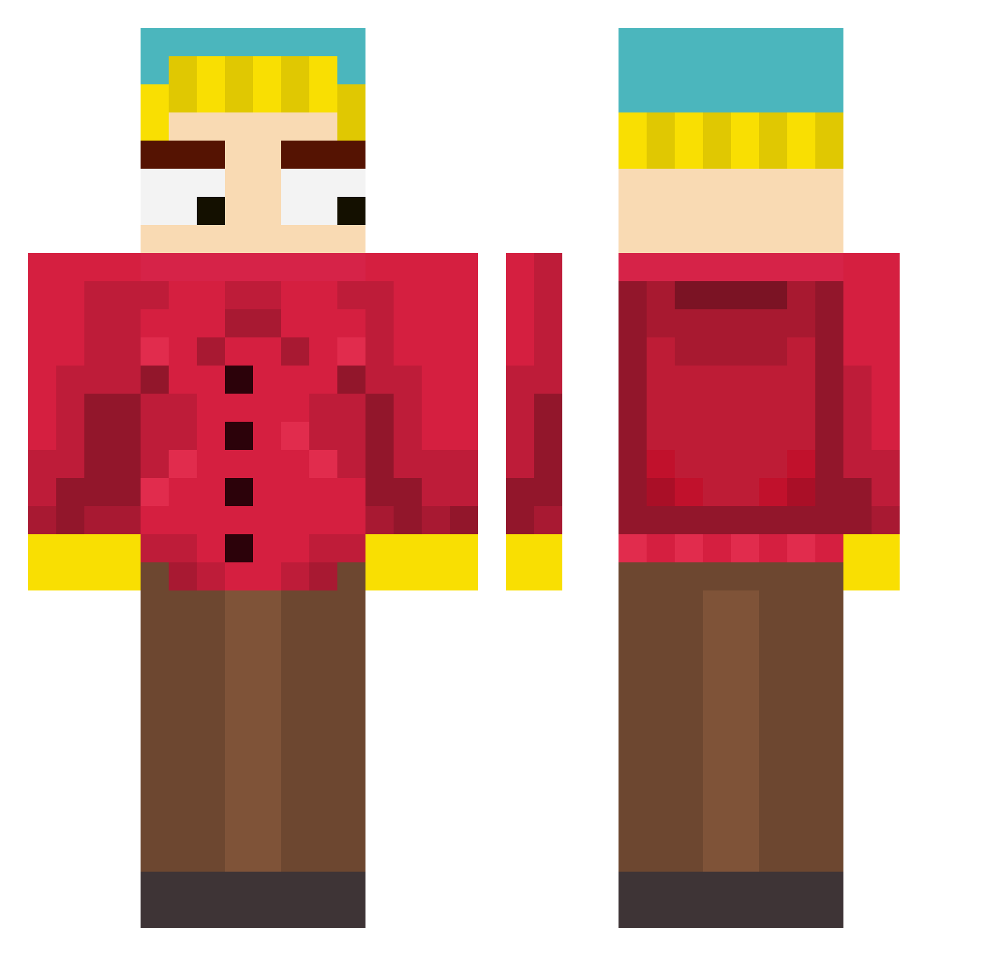 Kero68 Minecraft skin, front and back view