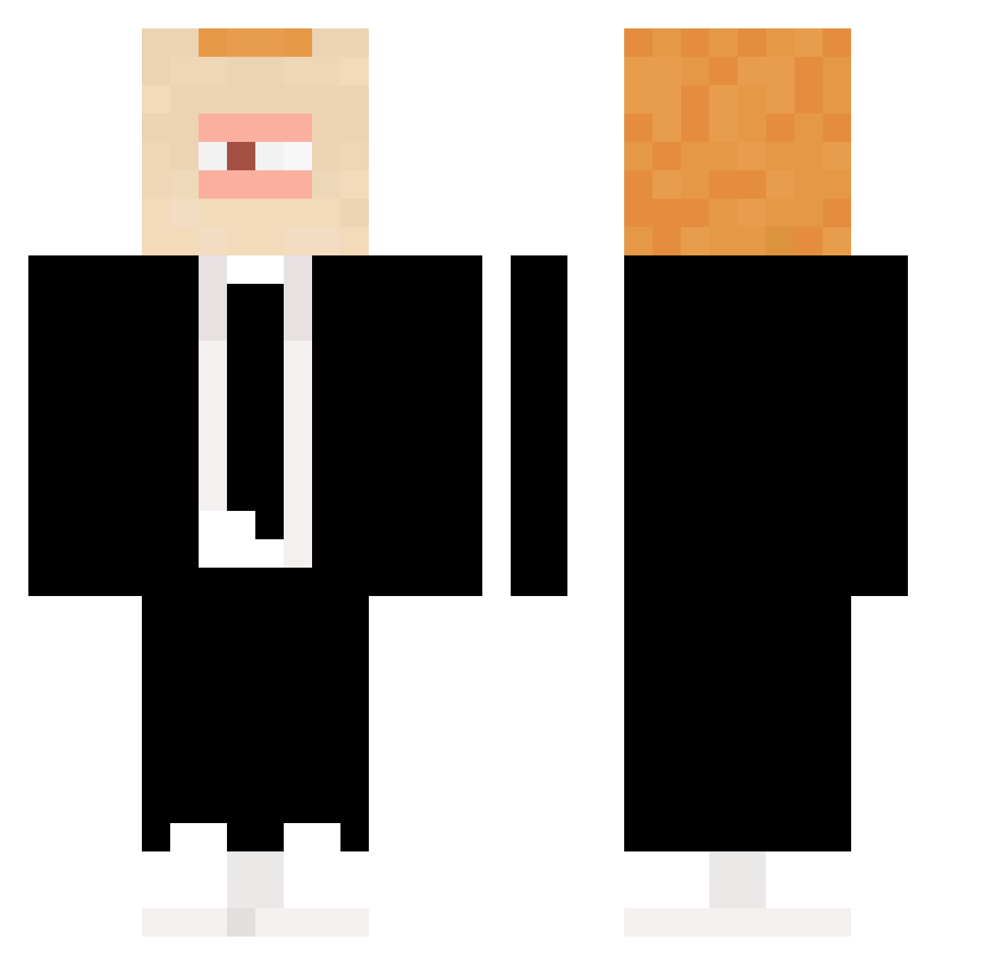 uz02 Minecraft skin, front and back view
