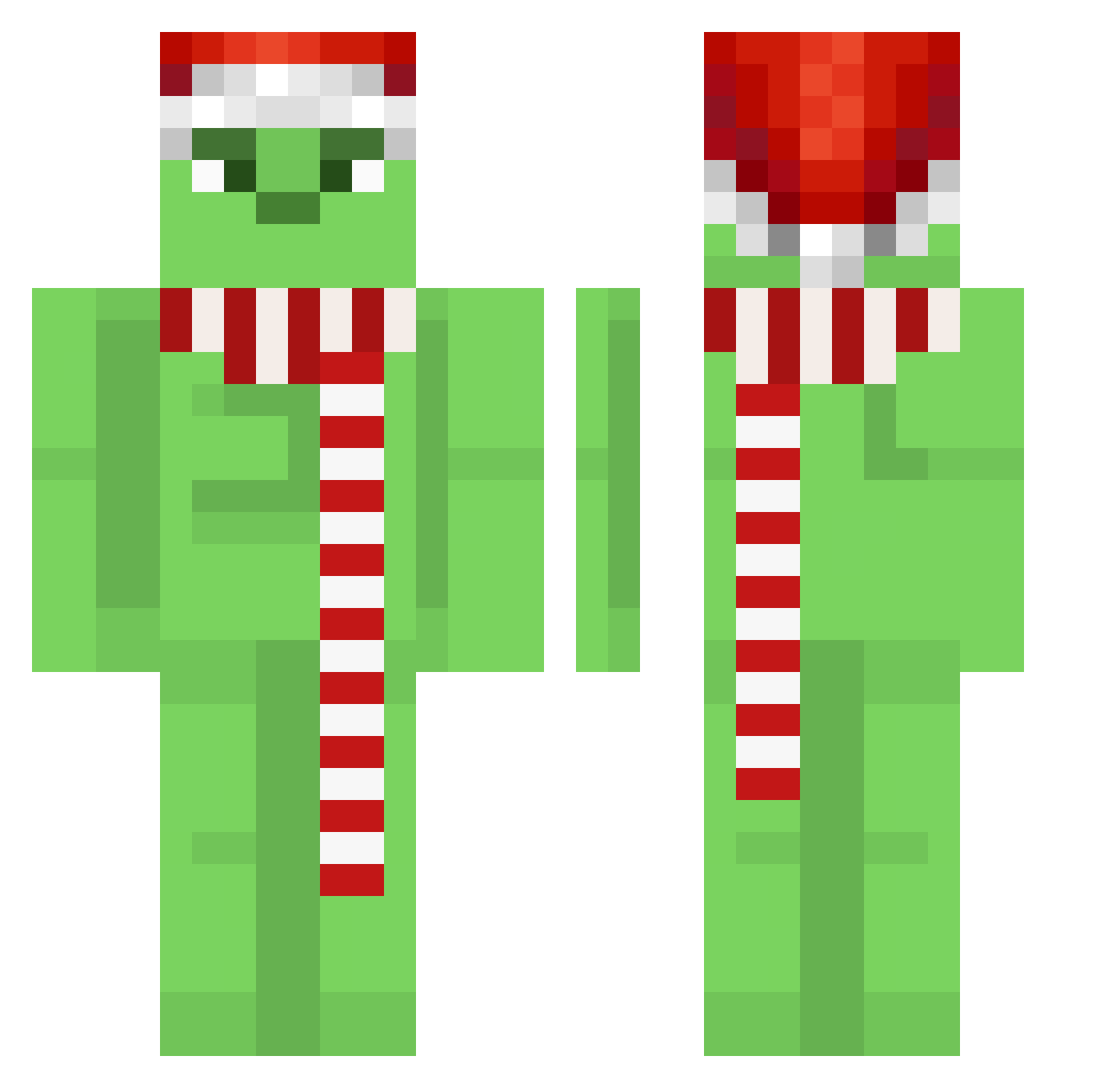 Sivick Minecraft skin, front and back view