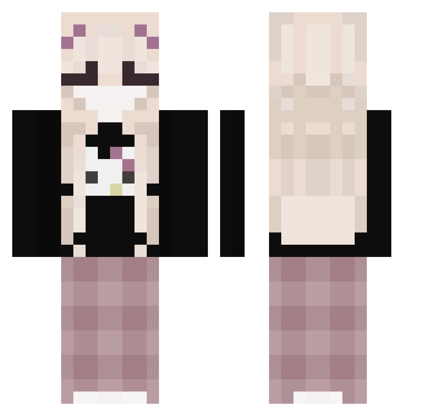 vixoity Minecraft skin, front and back view