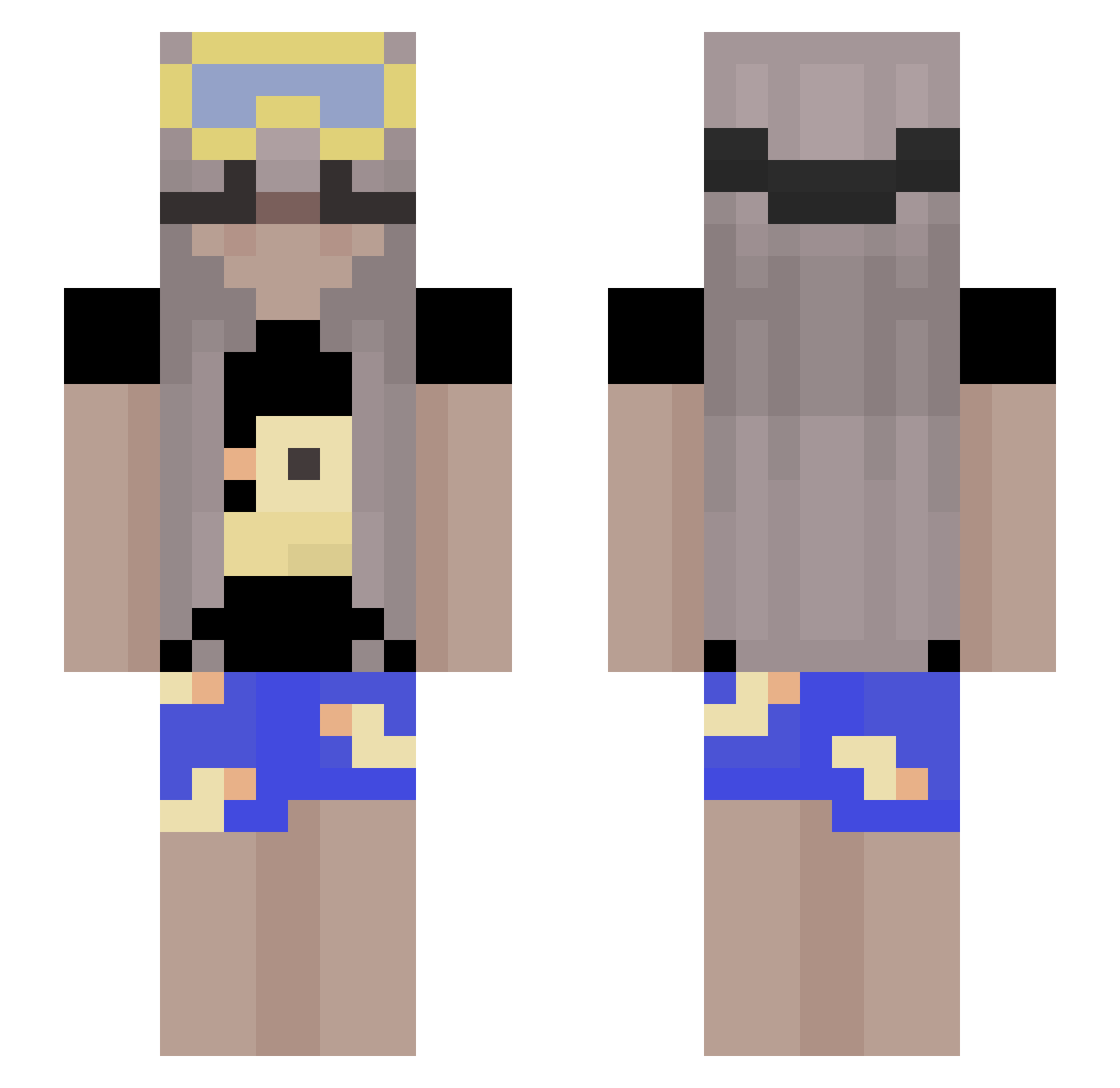 _cja Minecraft skin, front and back view