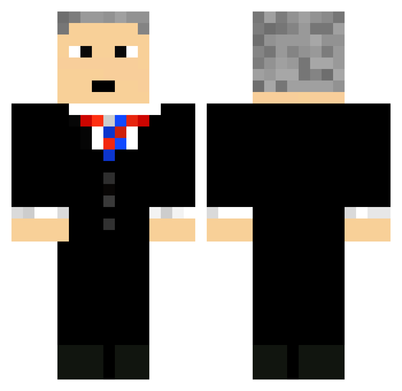 robotsteve40 Minecraft skin, front and back view