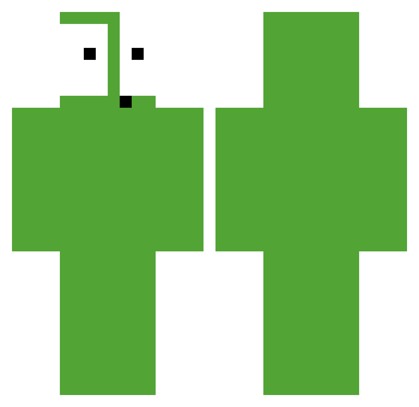 BuildThatWall Minecraft skin, front and back view