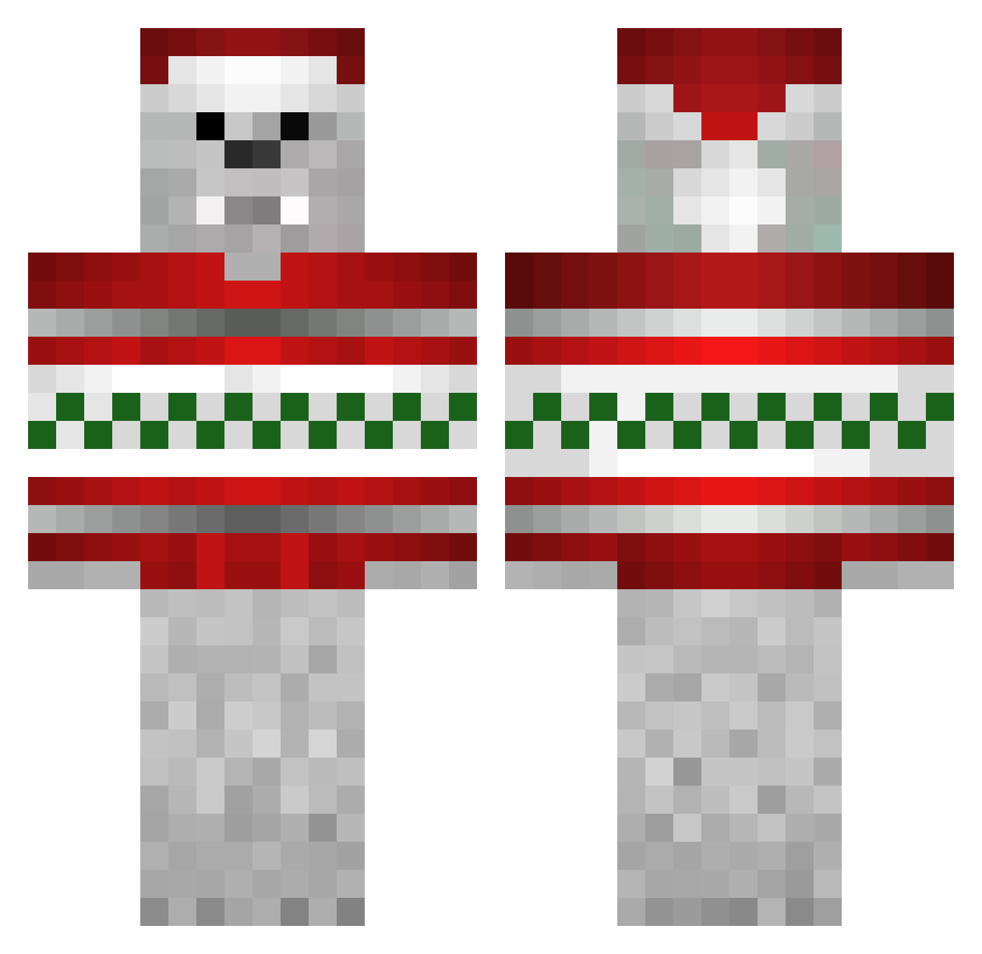 Saltyc19 Minecraft skin, front and back view