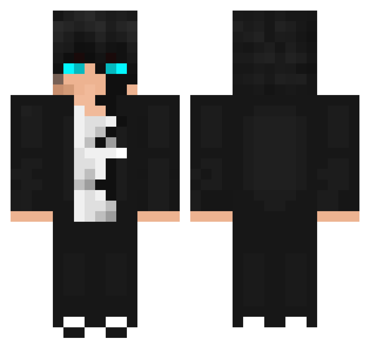 UndeadBit Minecraft skin, front and back view