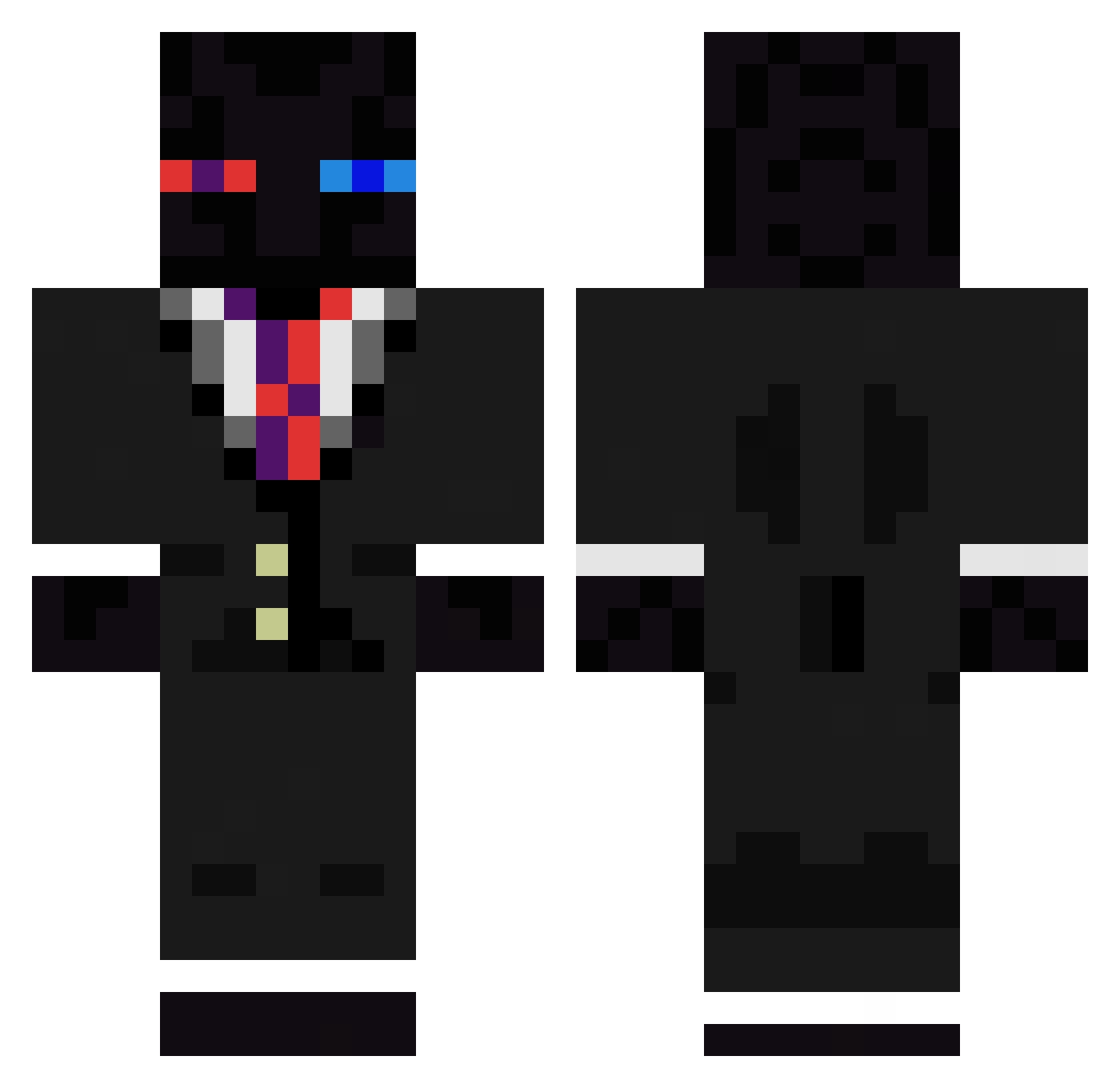 Yazhrowd Minecraft skin, front and back view