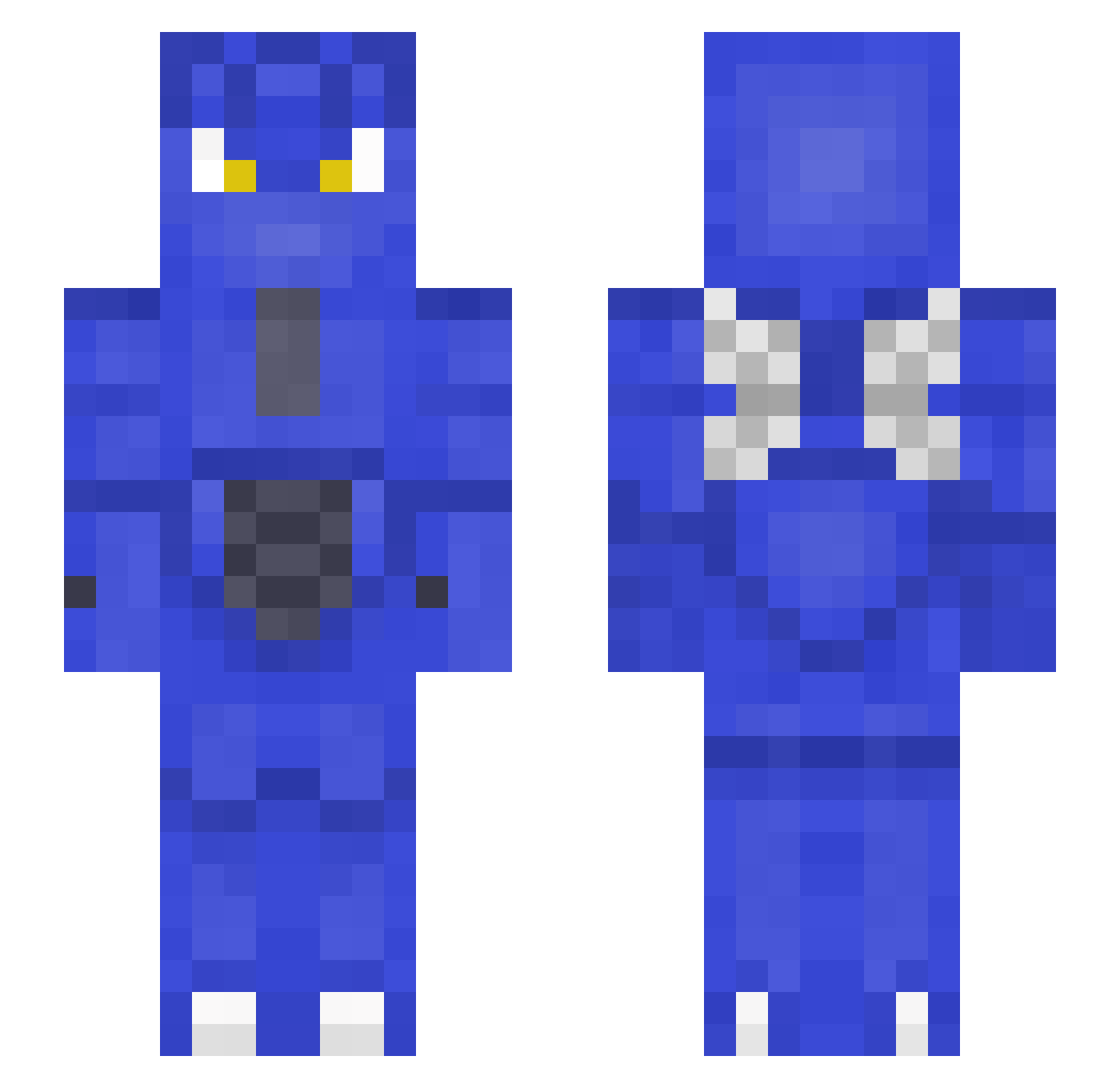 opexay Minecraft skin, front and back view