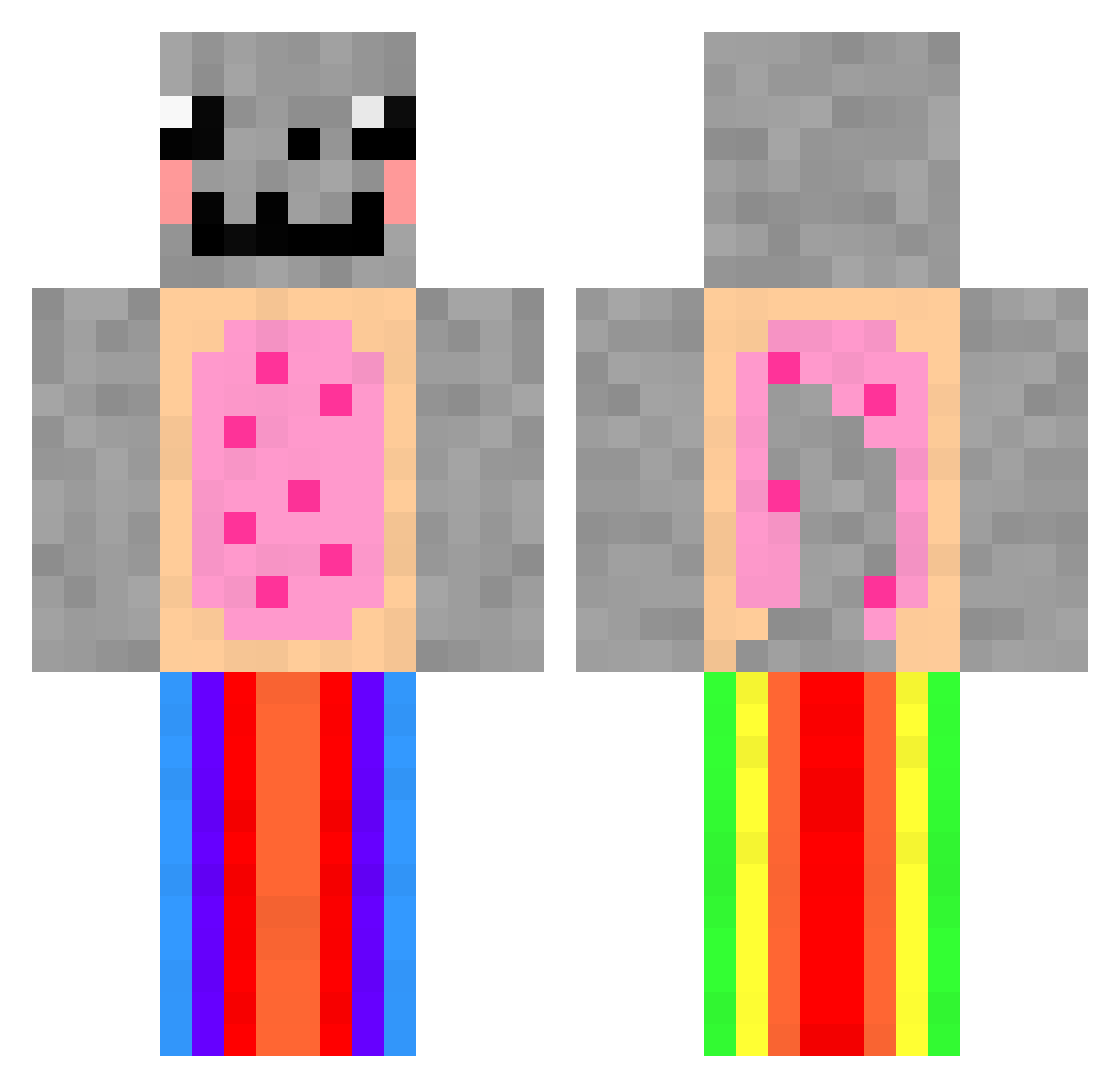 Spectrality Minecraft skin, front and back view