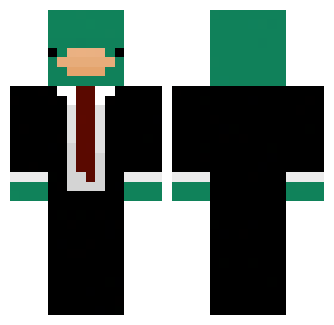 quizyx Minecraft skin, front and back view