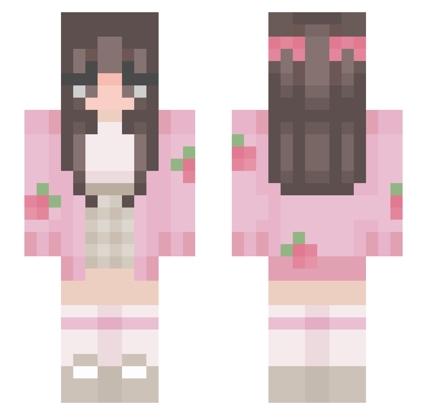 iinserttnamehere Minecraft skin, front and back view