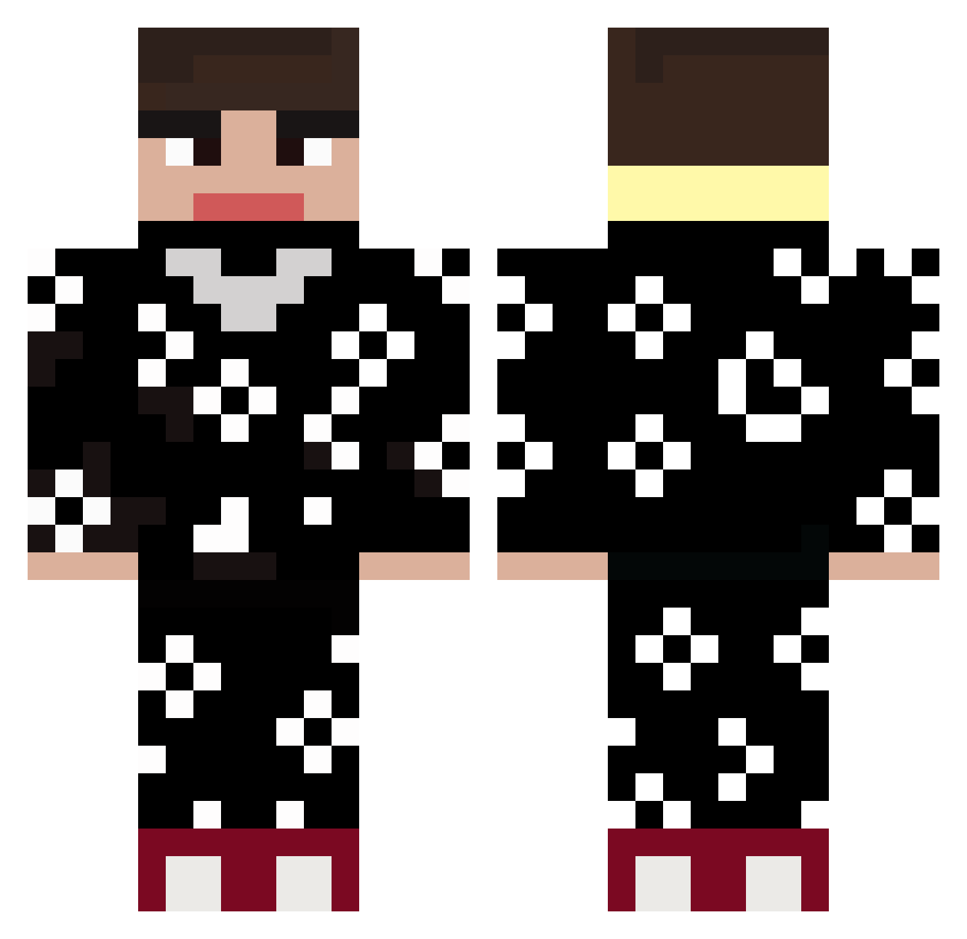 MonoLaM Minecraft skin, front and back view