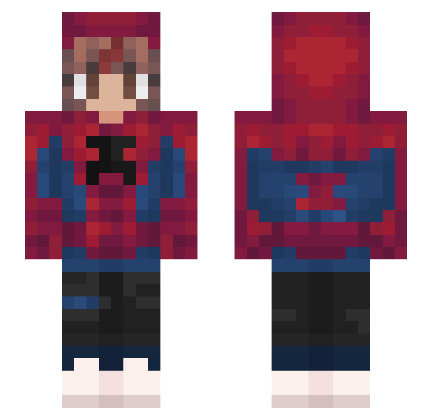 Brigida Minecraft skin, front and back view