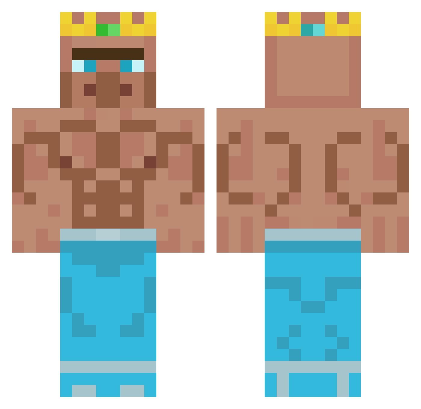 UyDa Minecraft skin, front and back view