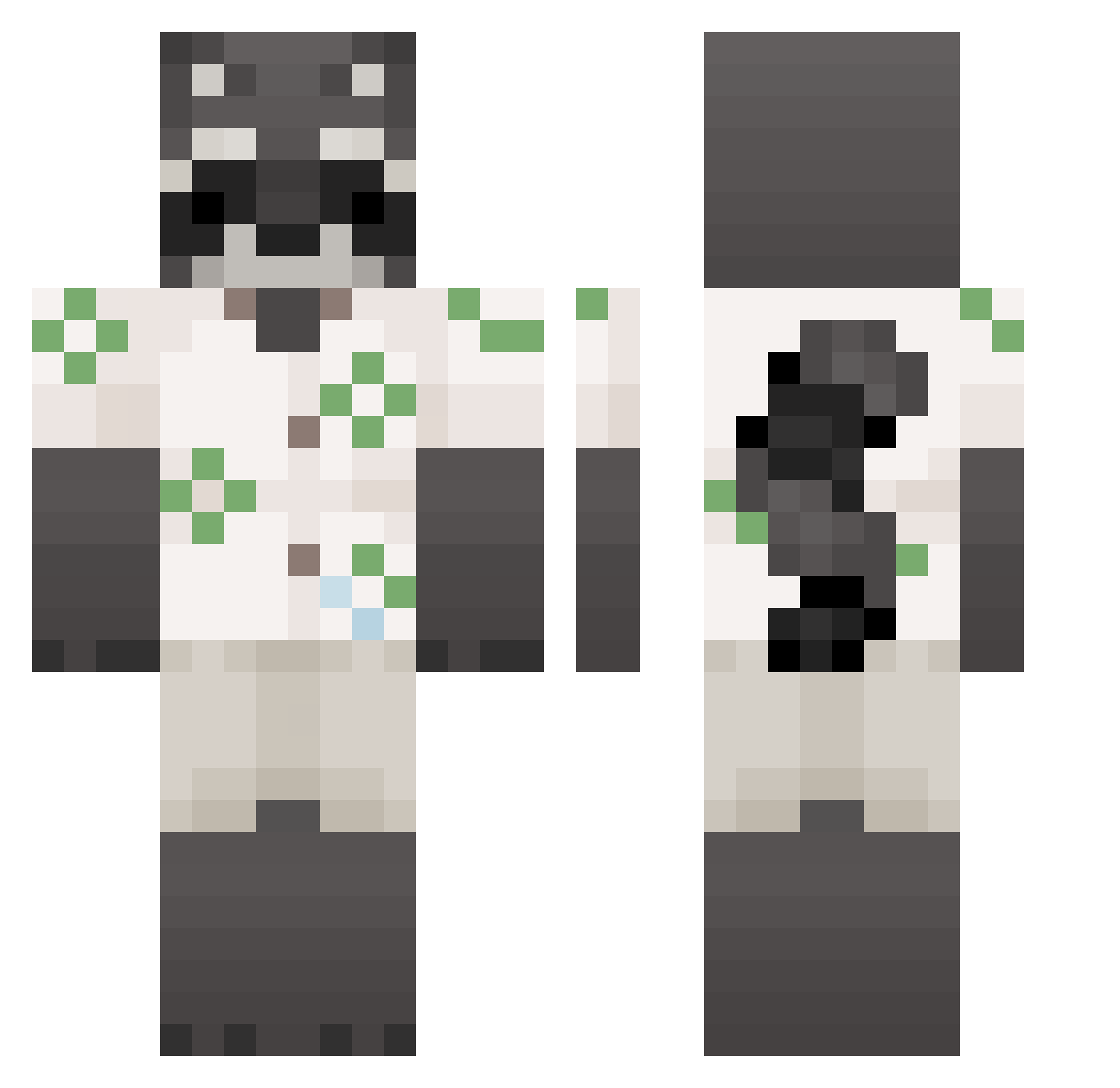 Yugobo Minecraft skin, front and back view