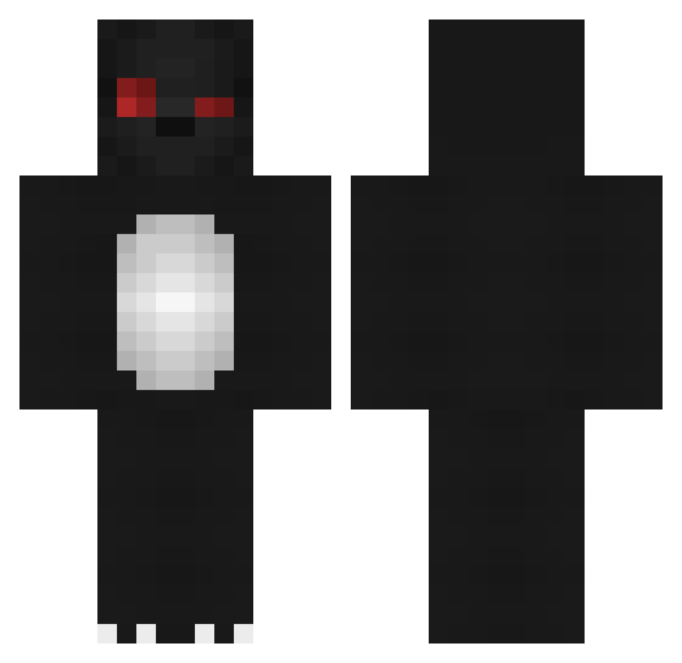 Screened Minecraft skin, front and back view