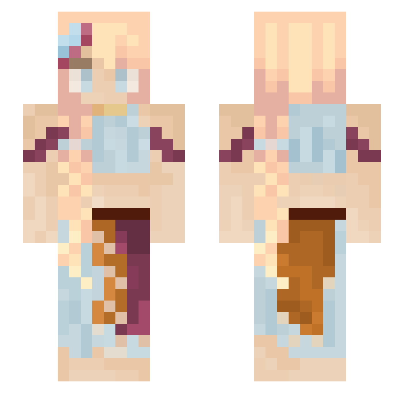 MushroomBee14 Minecraft skin, front and back view