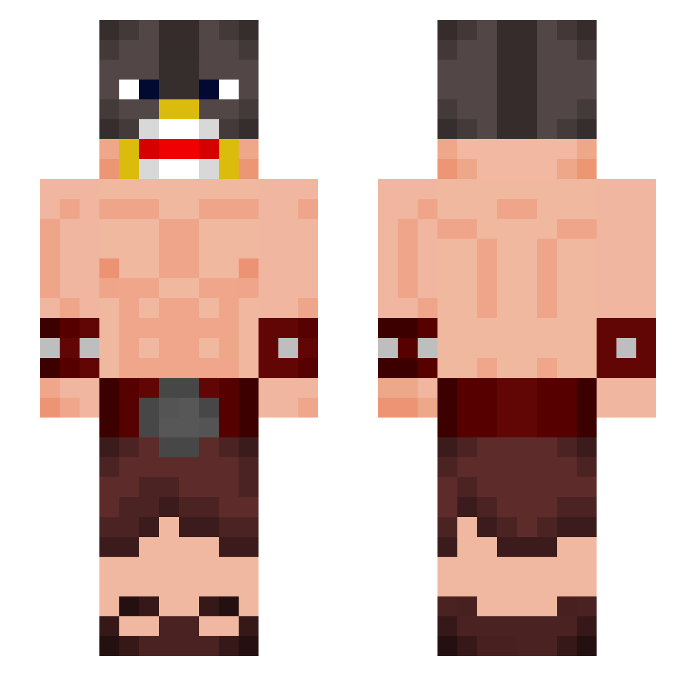 WonderChippu Minecraft skin, front and back view