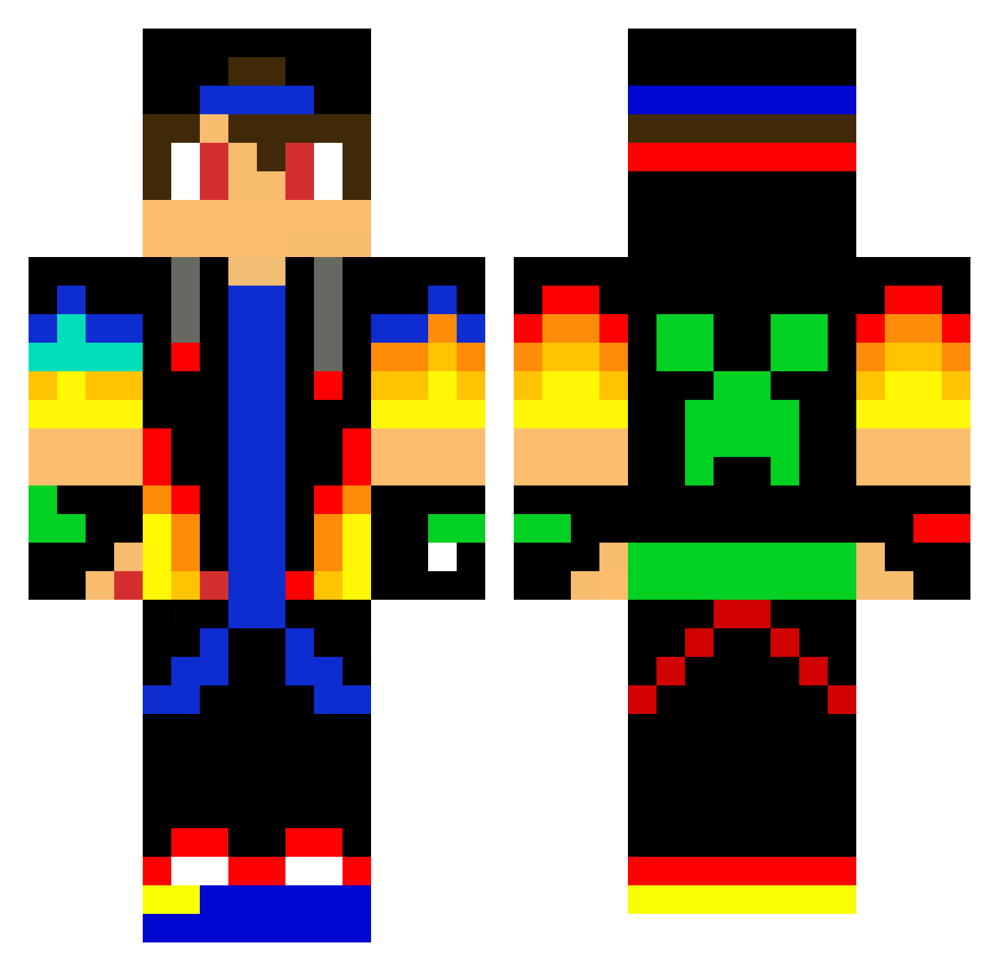 Massann00 Minecraft skin, front and back view