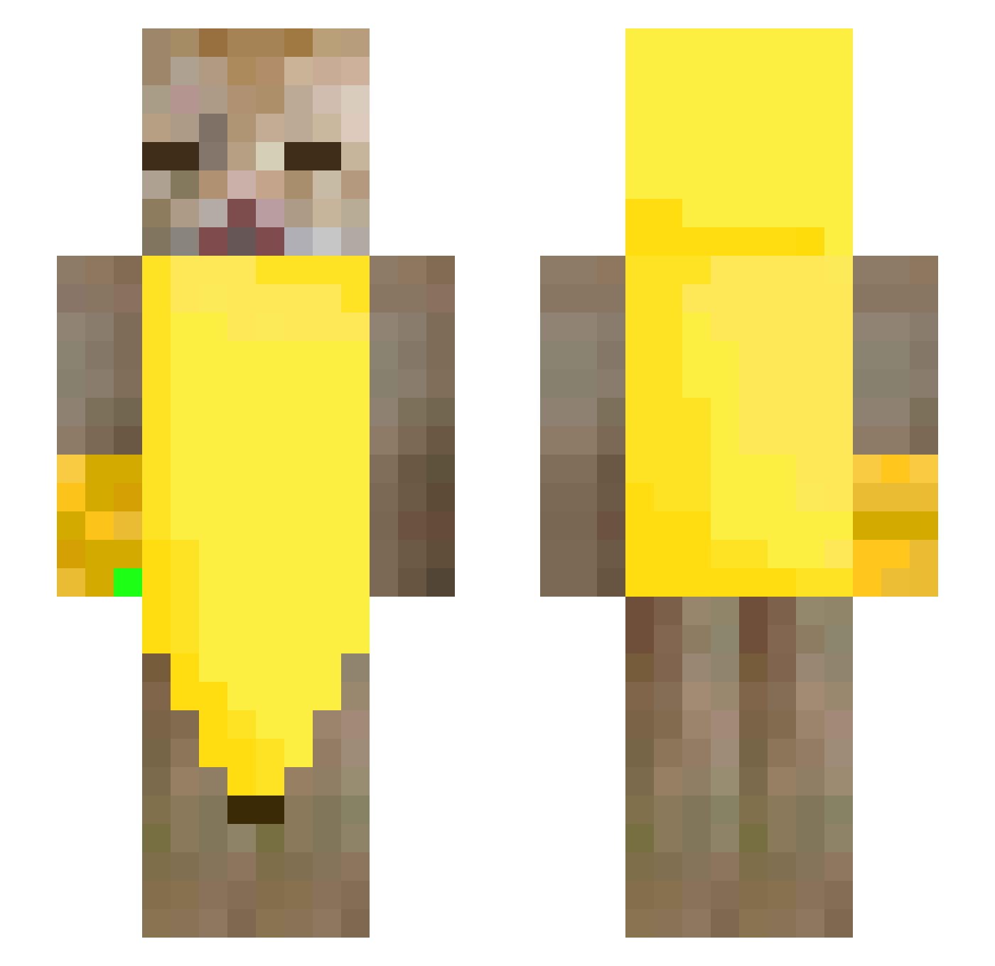 Huberoo0 Minecraft skin, front and back view