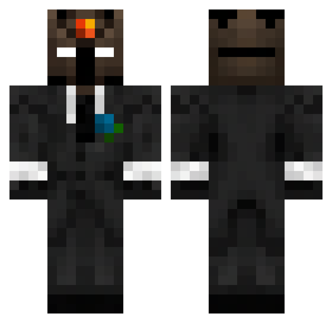 THE_RAVENL0RD Minecraft skin, front and back view