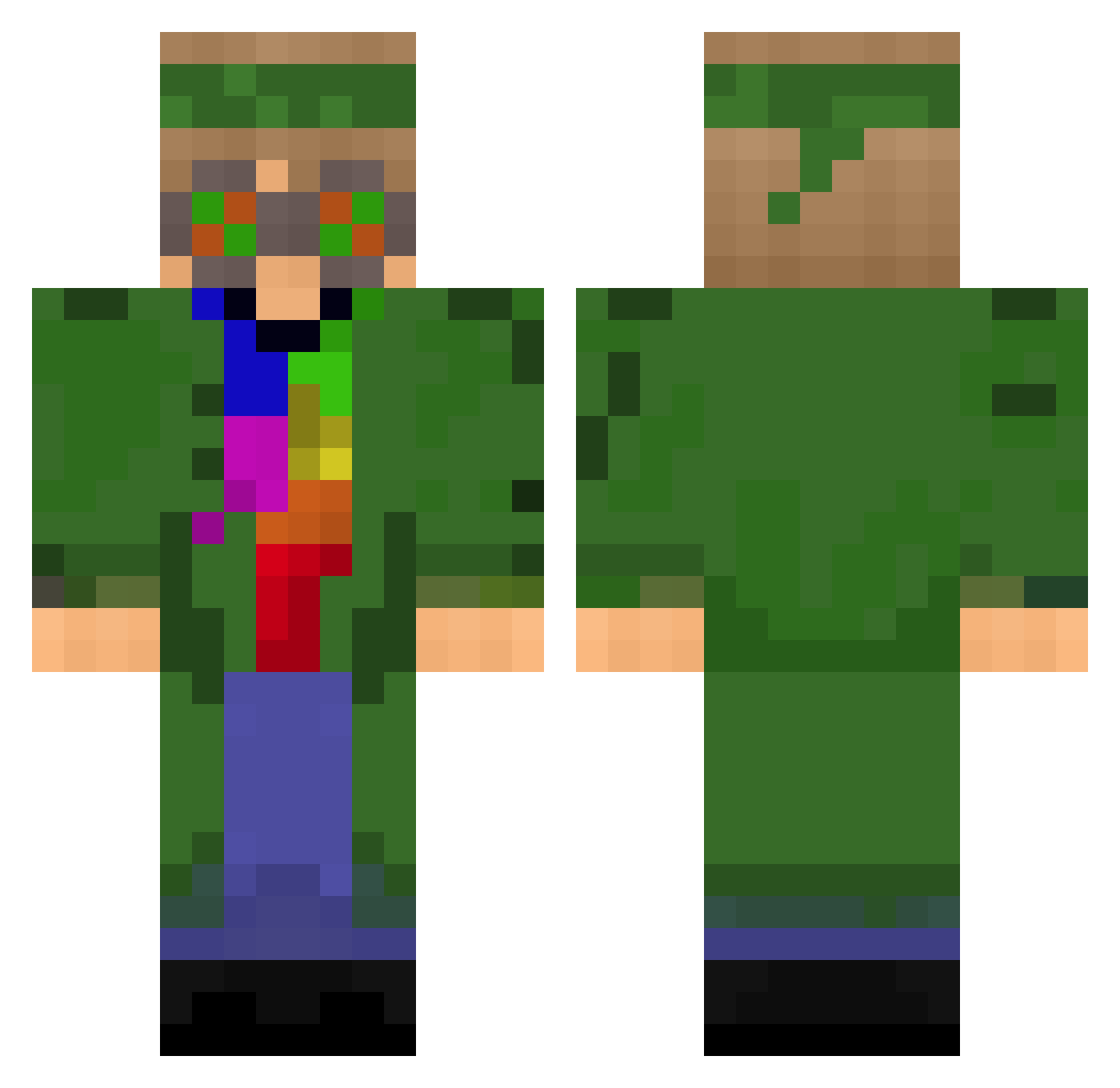 SalesmanSales Minecraft skin, front and back view
