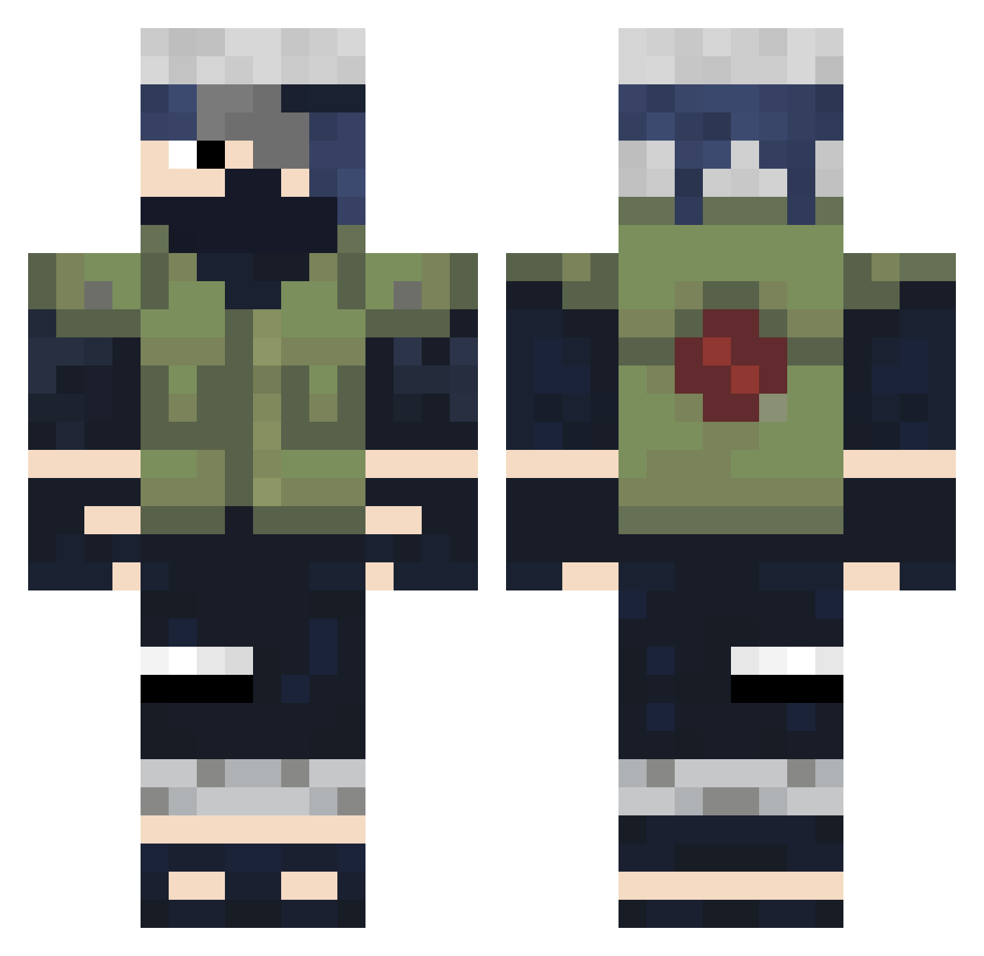 Hecxoo Minecraft skin, front and back view