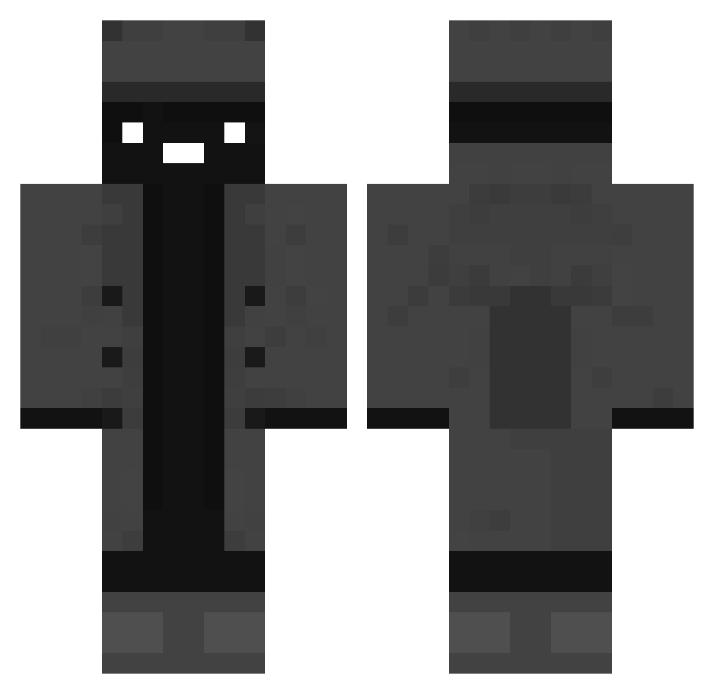 Rattlee Minecraft skin, front and back view