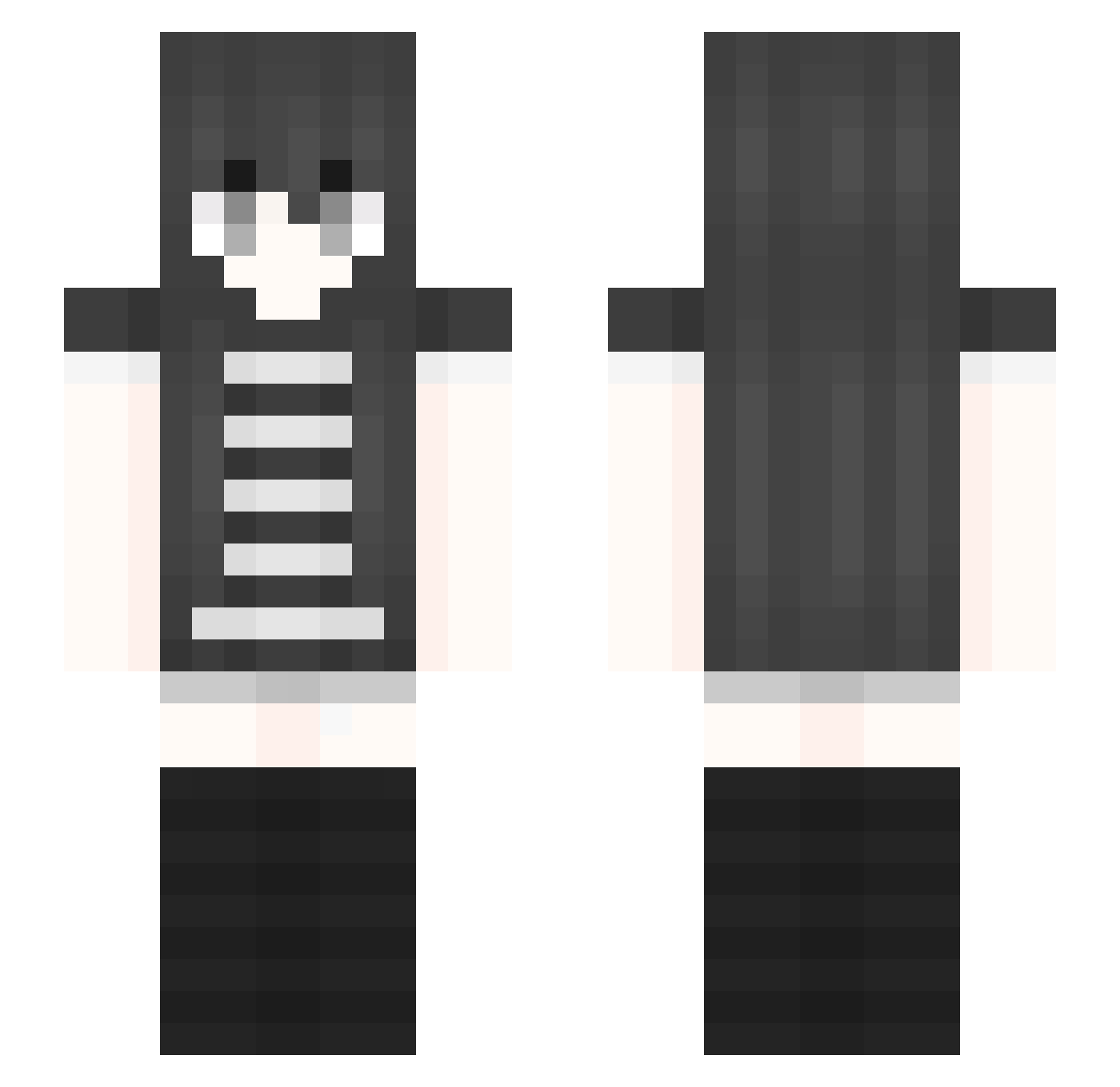crwcified Minecraft skin, front and back view