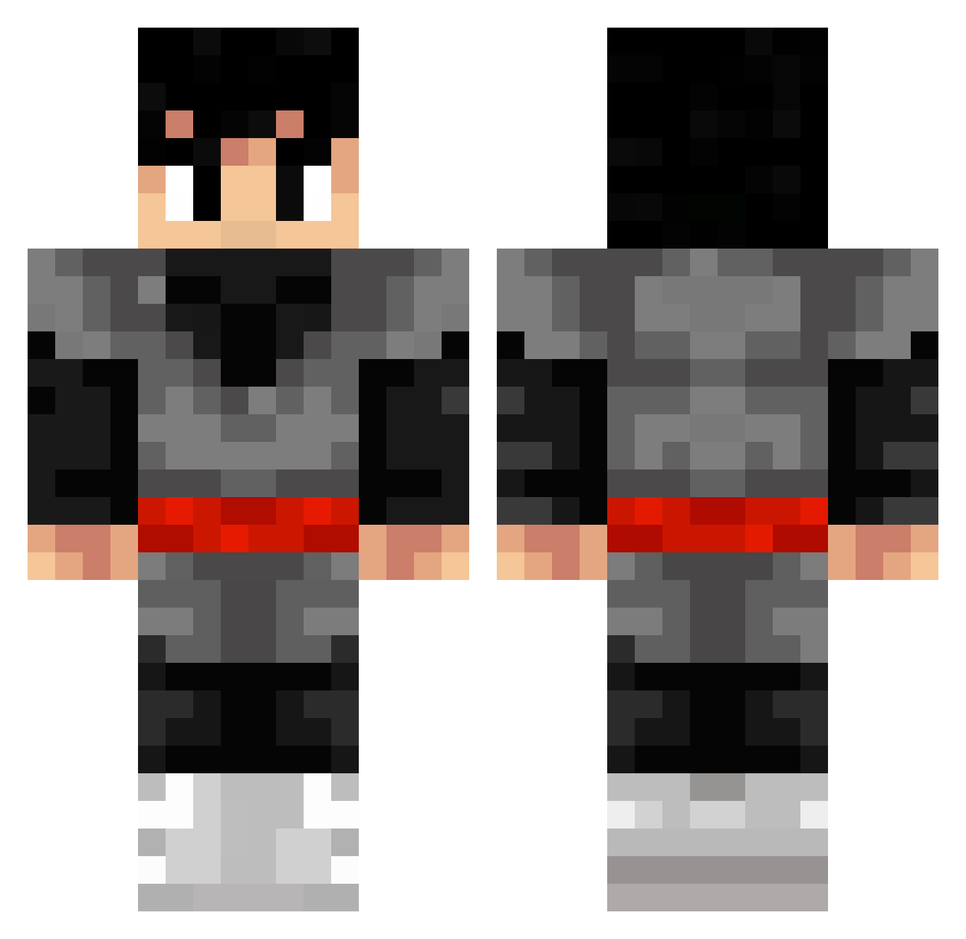 Rawsoul Minecraft skin, front and back view
